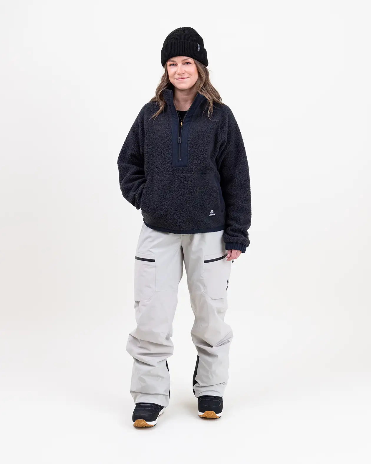 jones-snowboards-campfire-recycled-sherpa-fleece-pullover-damen image 5