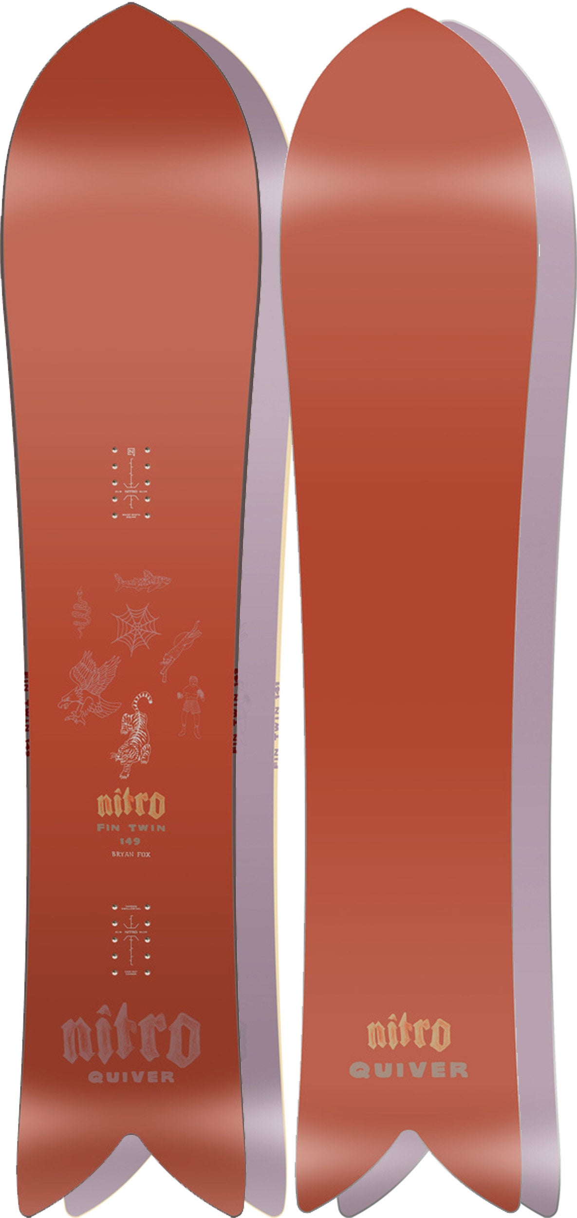 nitro-snowboards-fintwin-quiver-shortboard-swallowtail-snowboard image 1