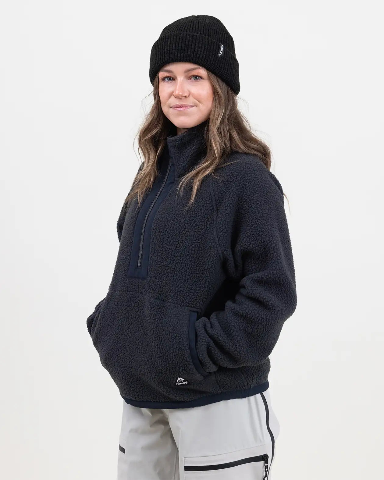 jones-snowboards-campfire-recycled-sherpa-fleece-pullover-damen image 3