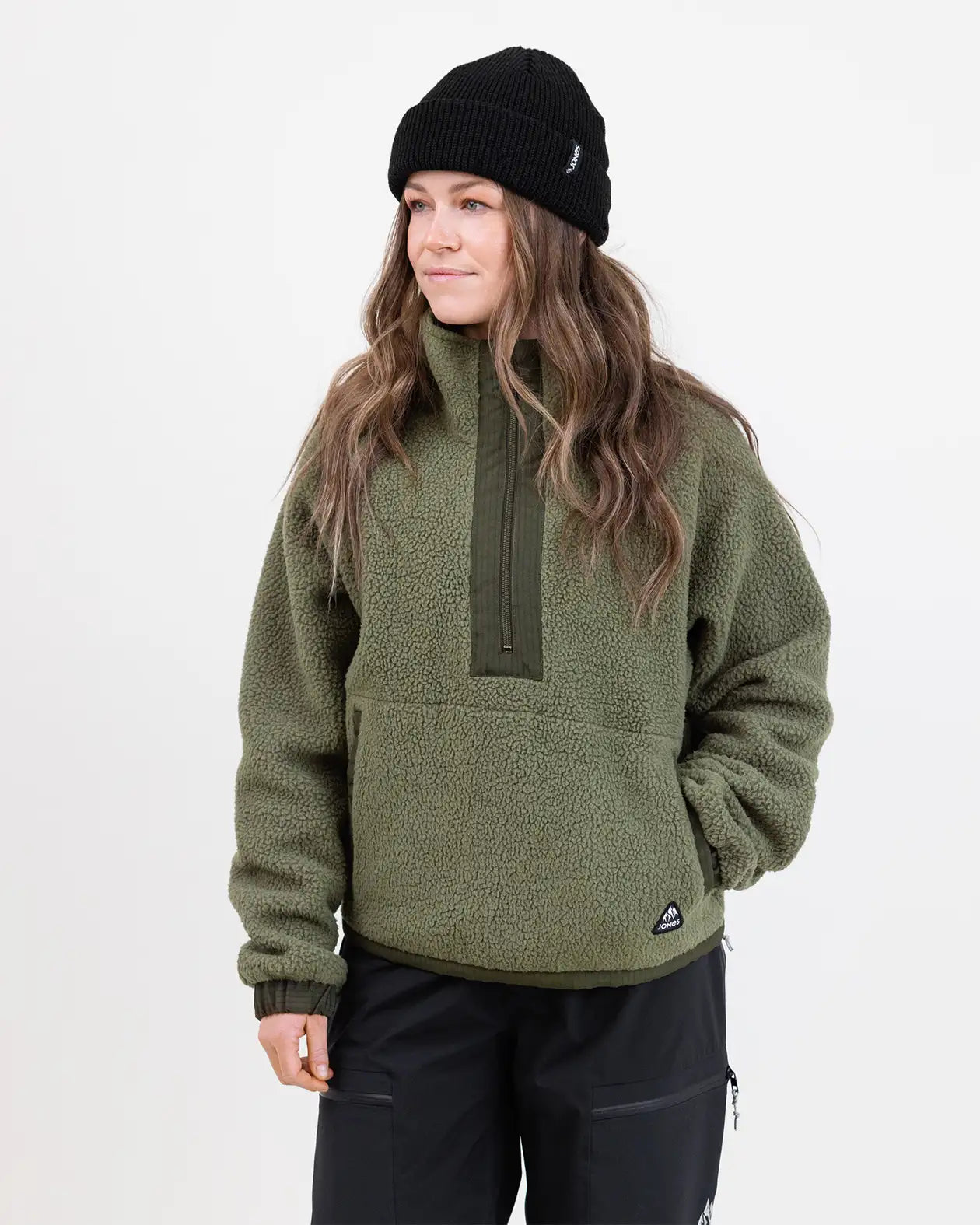jones-snowboards-campfire-recycled-sherpa-fleece-pullover-damen image 6