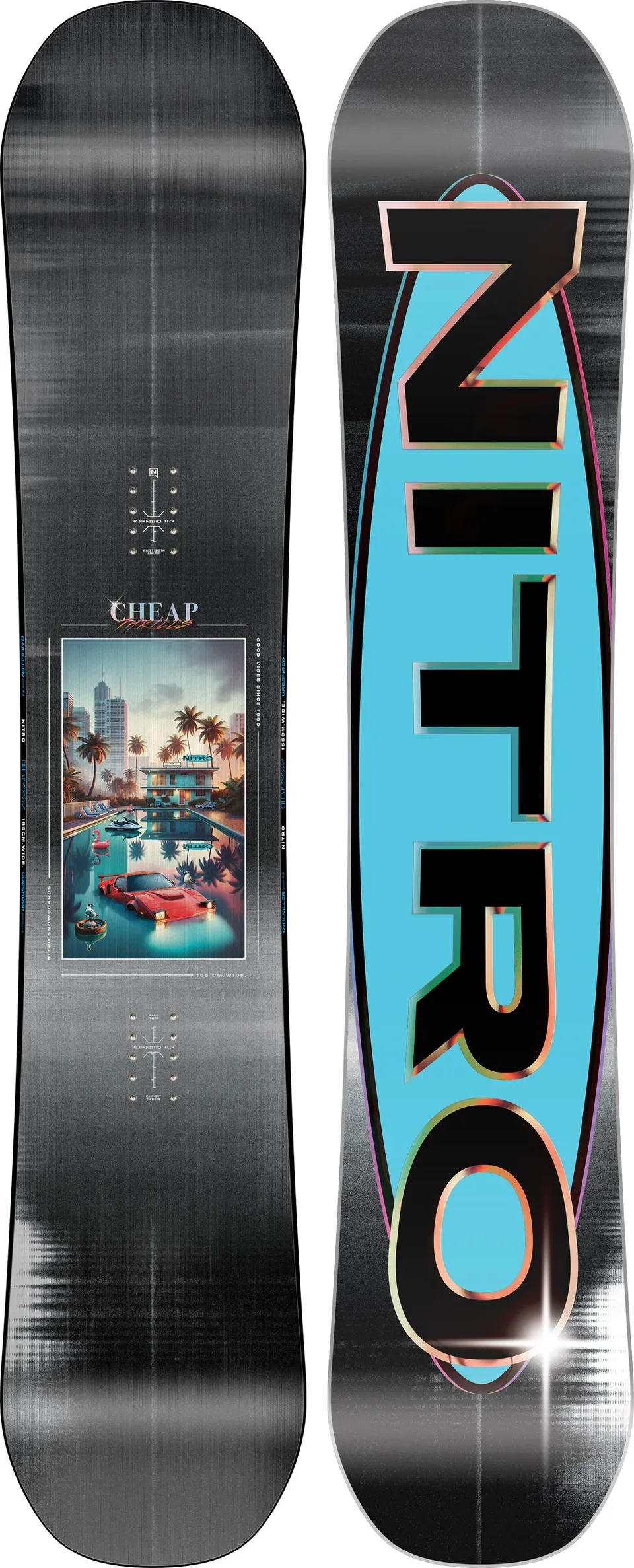 nitro-snowboards-cheap-thrills-wide-twin-freestyle-snowboard image 1