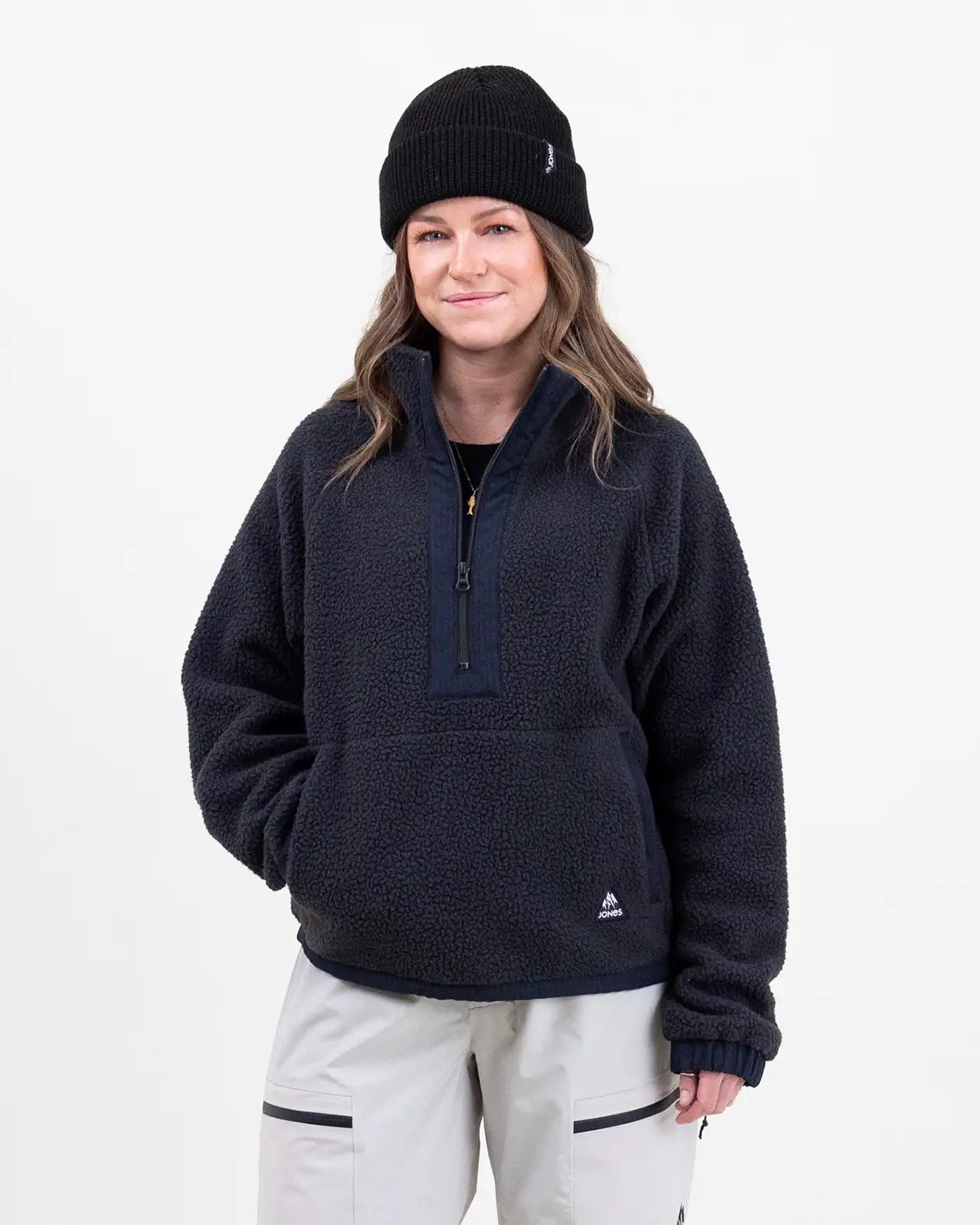 jones-snowboards-campfire-recycled-sherpa-fleece-pullover-damen image 1